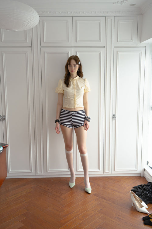Swan Princes Puff Sleeve Blouse - Butter Yellow